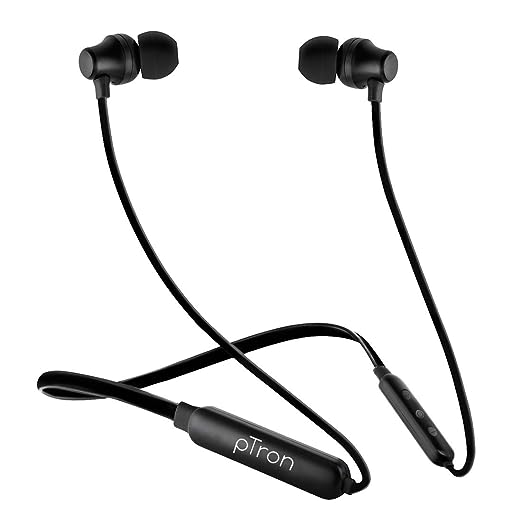 PTron Tangent Lite Bluetooth 5.0 Headphones with Mic, Hi-Fi Stereo Sound Neckband, 8Hrs Playtime, Lightweight Snug-fit in-Ear Headphones, IPX4 Water Resistant, Fast Charge & Voice Assistant (Black) PTron Tangent Lite Bluetooth 5.0 Headphones with Mic, Hi-Fi Stereo Sound Neckband, 8Hrs Playtime, Lightweight Snug-fit in-Ear Headphones, IPX4 Water Resistant, Fast Charge & Voice Assistant (Black)